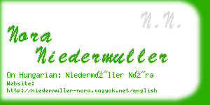 nora niedermuller business card